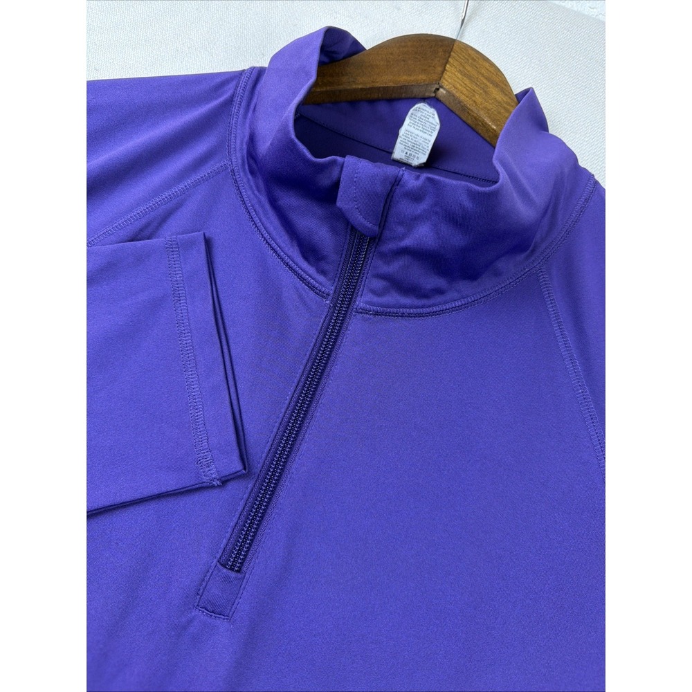 Alo Pullover Quarter Zip Mens Training Shirt 2XL Purple Activewear Mock Neck EUC - Picture 11 of 13